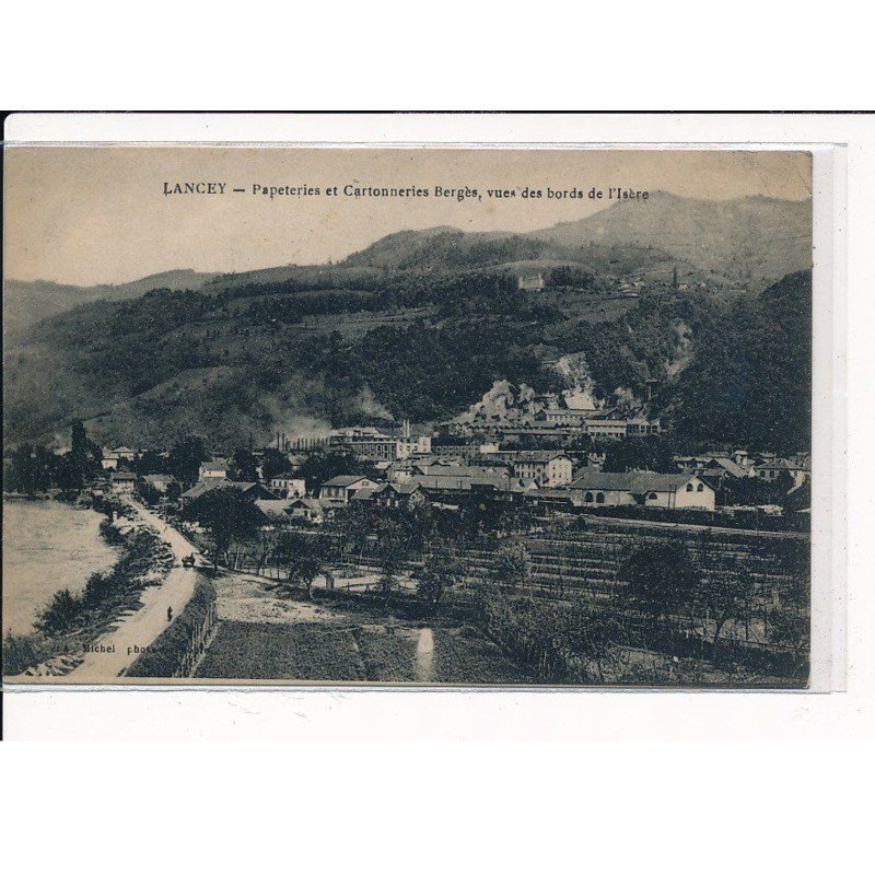 LANCEY : Papeteries et Cartonnerie Bergès, vues des Bords de l'Isère - très bon état