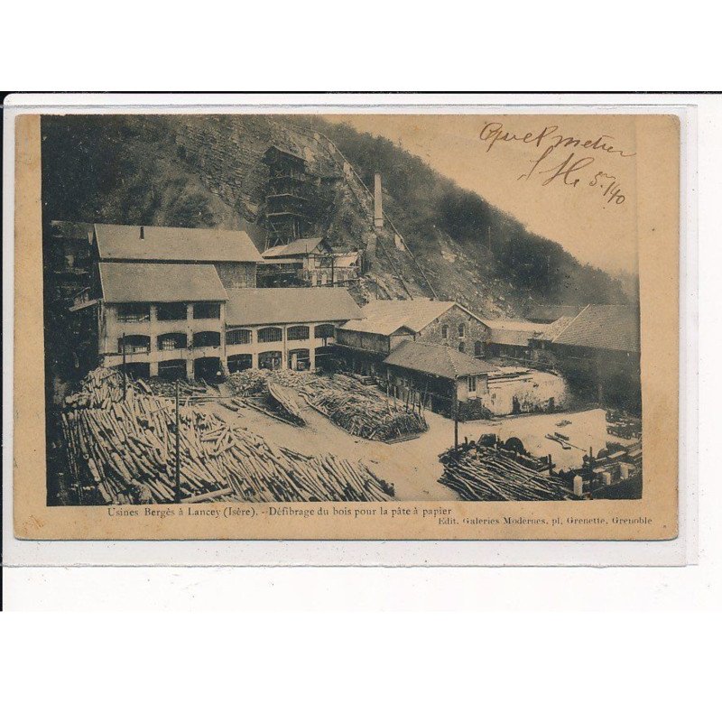 LANCEY : Usines Bergès, Défibrage du bois pour la pâte à papier - état