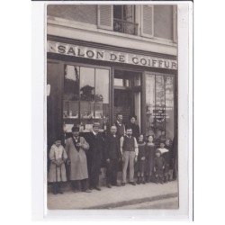 A LOCALISER : carte photo d'un salon de coiffure (coiffeur) -  très bon état