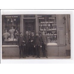 A LOCALISER : carte photo d'un salon de coiffure (coiffeur) -  très bon état