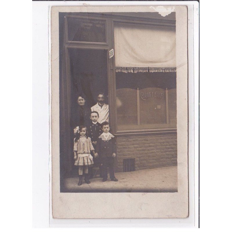 A LOCALISER : carte photo d'un salon de coiffure (coiffeur) -  très bon état