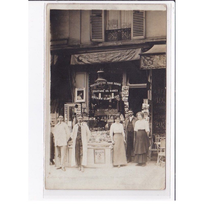 A LOCALISER : carte photo d'un salon de coiffure (coiffeur) -  très bon état