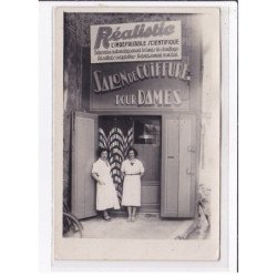 A LOCALISER : carte photo d'un salon de coiffure (coiffeur) -  très bon état