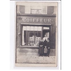 A LOCALISER : carte photo d'un salon de coiffure (coiffeur) -  très bon état