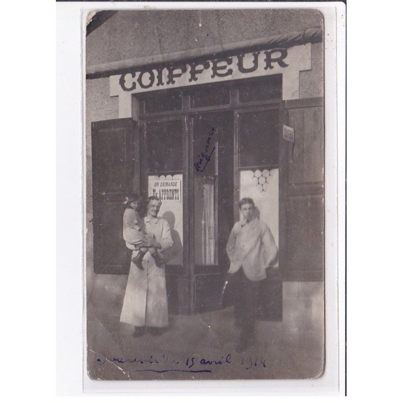 A LOCALISER : carte photo d'un salon de coiffure (coiffeur) - état