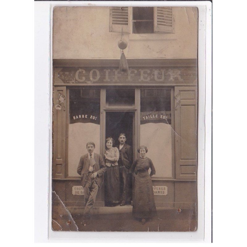 A LOCALISER : carte photo d'un salon de coiffure (coiffeur) - état