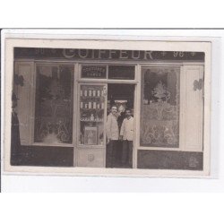 A LOCALISER : carte photo d'un salon de coiffure (coiffeur) -  très bon état