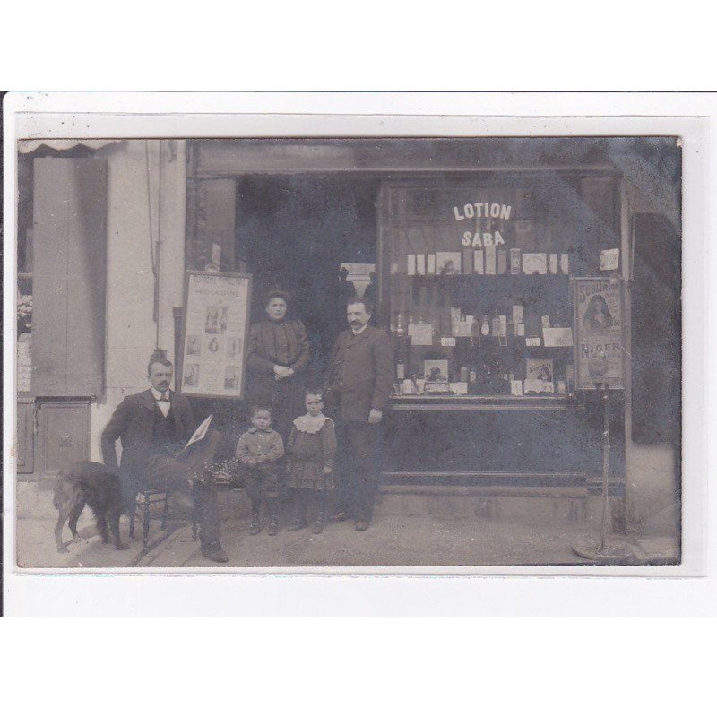 A LOCALISER : carte photo d'un salon de coiffure (coiffeur) -  très bon état