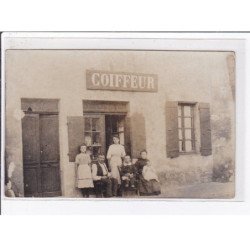 A LOCALISER : carte photo d'un salon de coiffure (coiffeur) -  très bon état
