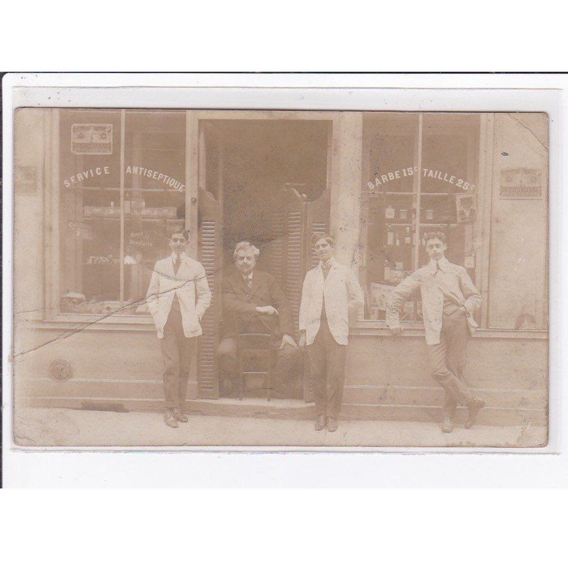 A LOCALISER : carte photo d'un salon de coiffure (coiffeur) - état