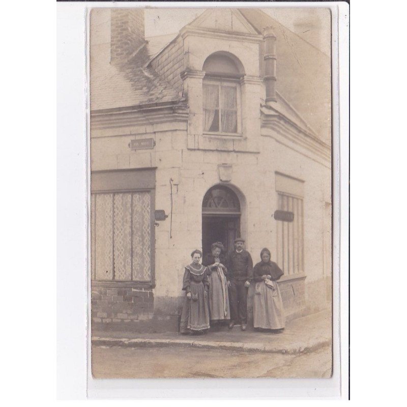 A LOCALISER : carte photo d'un salon de coiffure (coiffeur) -  bon état (traces au dos)
