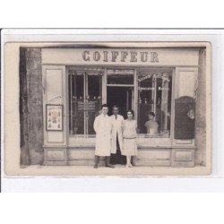 A LOCALISER : carte photo d'un salon de coiffure (coiffeur) -  très bon état