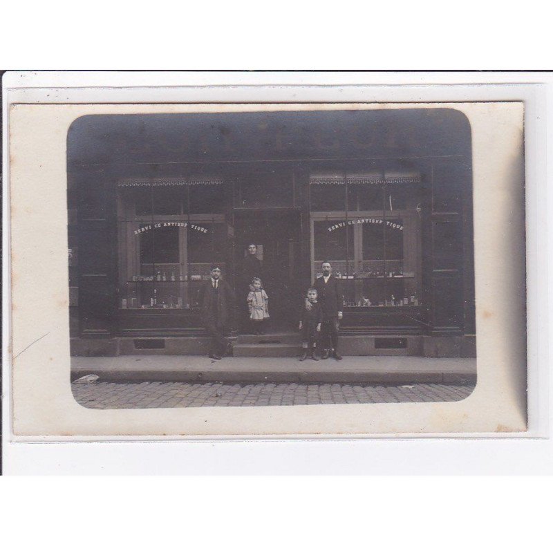 A LOCALISER : carte photo d'un salon de coiffure (coiffeur) -  très bon état