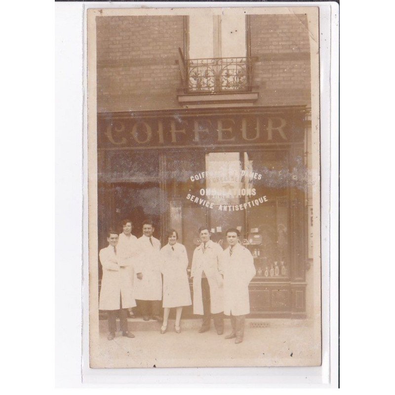 A LOCALISER : carte photo d'un salon de coiffure (coiffeur) - état