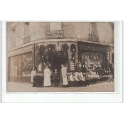 MONTROUGE - CARTE PHOTO - Boutique Nouveautés """"Au Désir de Contenter"""" rue de Bagneux - très bon état