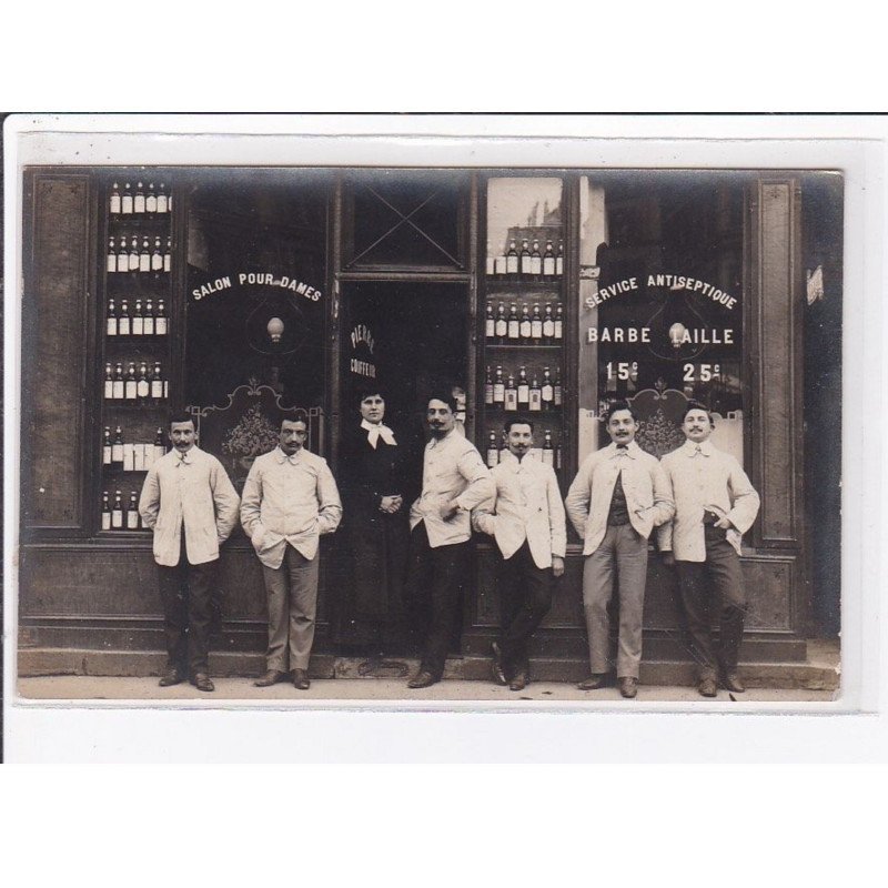 A LOCALISER : carte photo du salon de coiffure Pierre (coiffeur) - très bon état