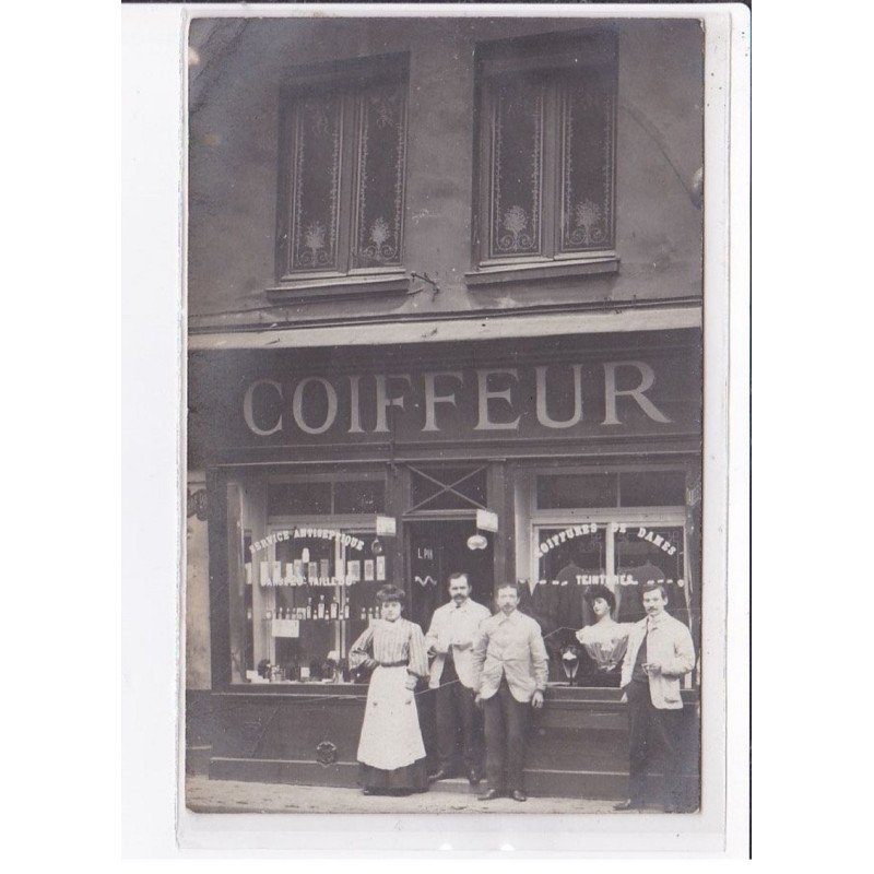 A LOCALISER : carte photo du salon de coiffure PIN (coiffeur) - très bon état