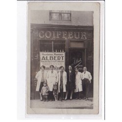 A LOCALISER : carte photo d'un salon de coiffure ALBERT (coiffeur) - bon état