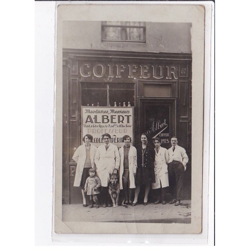 A LOCALISER : carte photo d'un salon de coiffure ALBERT (coiffeur) - bon état