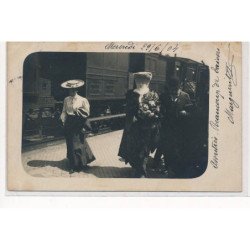 EPERNAY :carte photo de sarah bernhardt ? en 1904 , gare - tres bon etat
