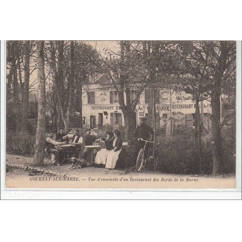 GOURNAY SUR MARNE : vue d'ensemble d'un restaurant des bords de la Marne - très bon état