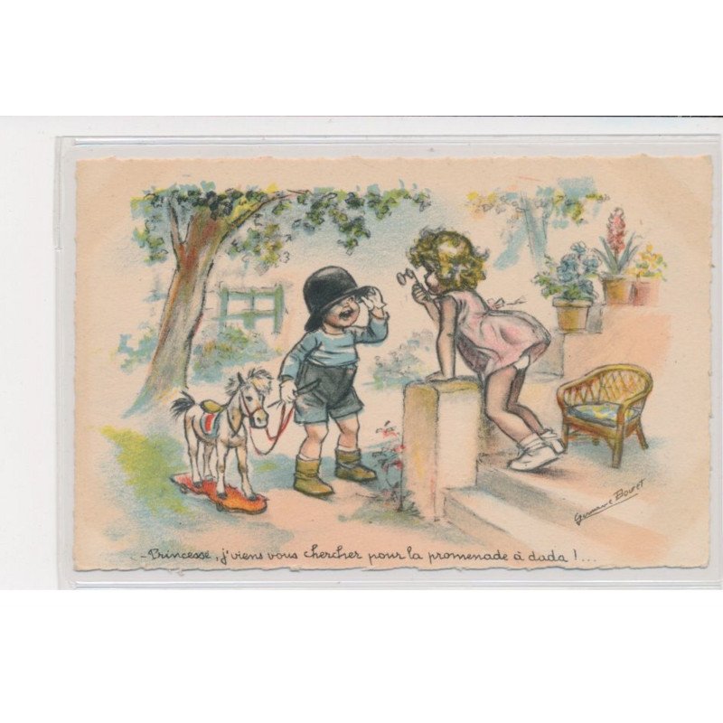 BOURET Germaine - ex collection Amigon - Princesse j'viens vous chercher pour la promenade à dada - Très bon état