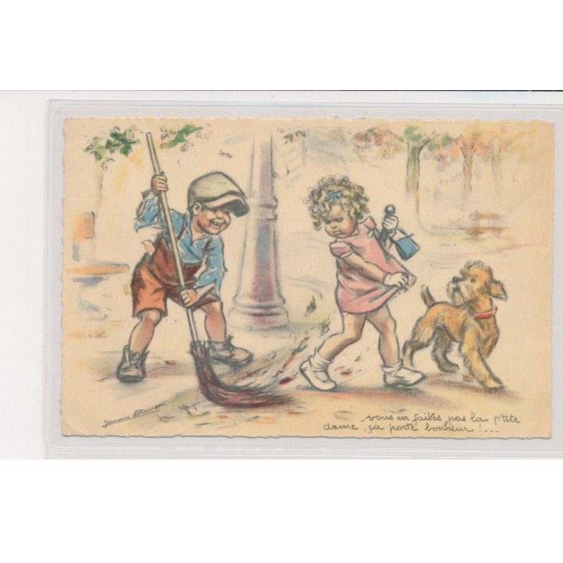 BOURET Germaine - ex collection Amigon - Vous en faites pas la p'tite dame ça porte bonheur - Très bon état