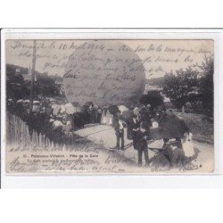 PALAISEAU VILLEBON : la fête de la gare - la foule pendant le gonflement du ballon rond - état