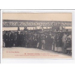 JUVISY SUR ORGE : excursion en 1910 - société suisse de secours mutuels de Paris - arrivée du bateau Parisien - tbe