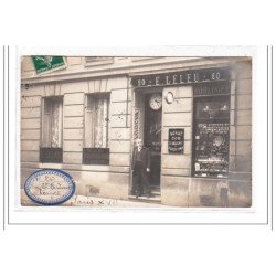 PARIS 17 : carte photo de la bijouterie-horlogerie LELEU au 20 rue Saint Ferdinand (achat d'or) - très bon état