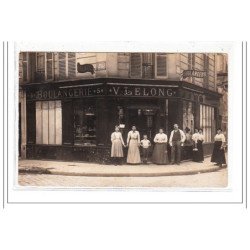 PARIS 17 : carte photo de la boulangerie LELONG au 5 rue GUYOT - très bon état