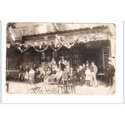 PARIS 19 : carte photo d'un bar avenue d'Allemagne (accordeon) - bon état (un  plis)