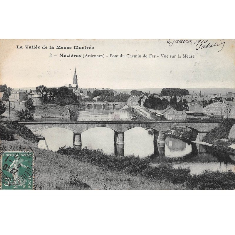 MEZIERES - Pont du Chemin de fer - Vue sur la Meuse - très bon état
