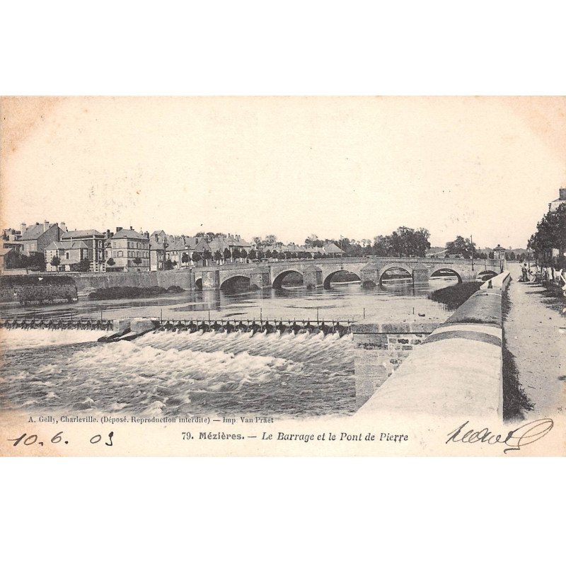 MEZIERES - Le Barrage et le Pont de Pierre - très bon état