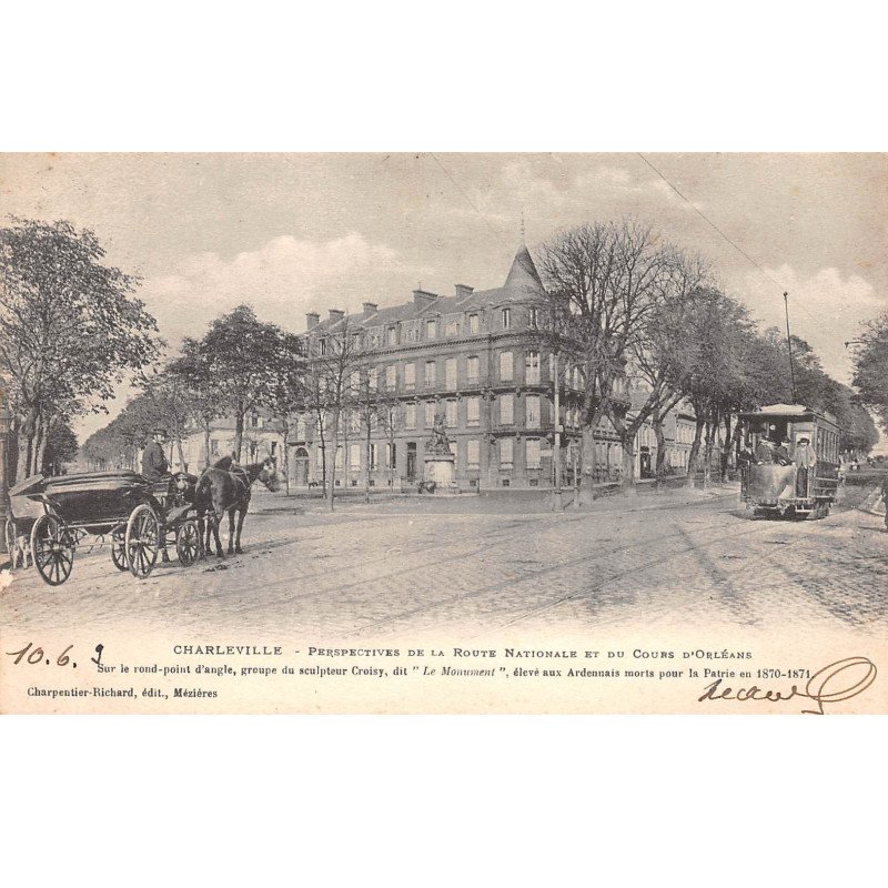 CHARLEVILLE - Perspectives de la Route Nationale et du Cours d'Orléans - très bon état