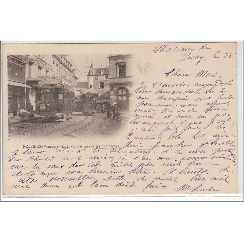POITIERS : la place d'Armes et les tramways - très bon état