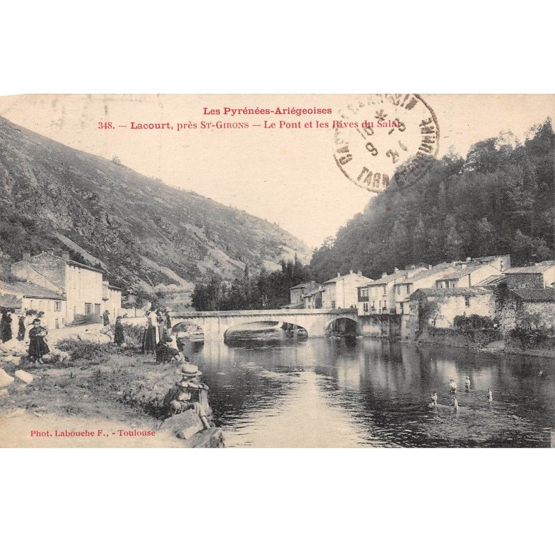 LACOURT près Saint Girons - Le Pont et les Rives du Salat - très bon état
