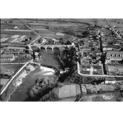 MAZERES - Vue aérienne - Le Pont et la Chaussée sur l'Hers - très bon état