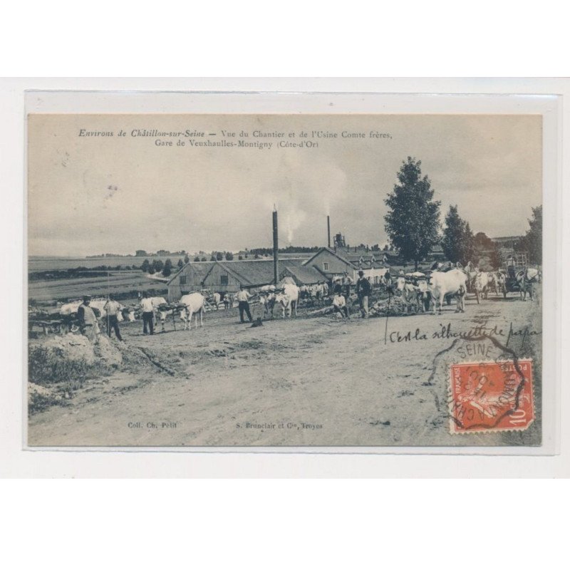 VEUXHAULLES-MONTIGNY - Vue du chantier et de l'usine Comte frères - gare - très bon état