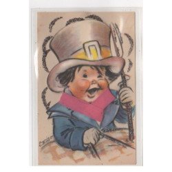 BOURET Germaine : cpa avec collage (systeme -  série 646) (ex-collection Amigon) - bon état (adhérence au dos)