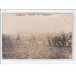 NARBONNE : carte photo de la finale de rugby ASC - Perpignan (stade - sports) - très bon état