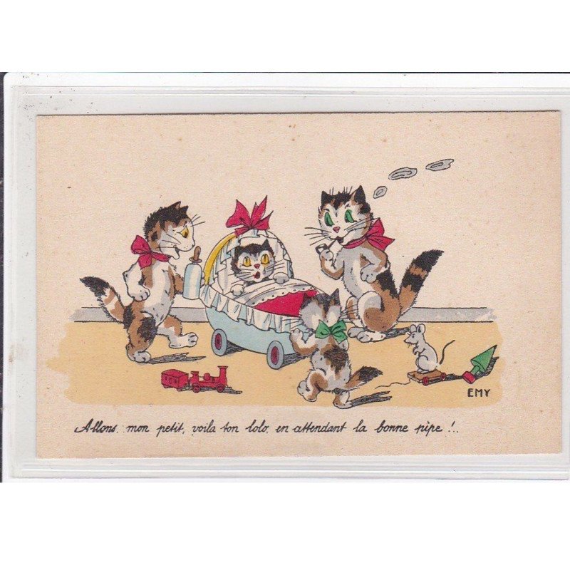 BOURET Germaine : signé EMY - chats (ex-collection Amigon) - très bon état