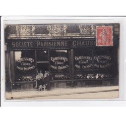 MONTLUCON : carte photo du magasin de la Société Parisienne Chaussures ) au 1 boulevard de Courtais - bon état