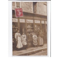 BEUZEVILLE : carte photo de l'épicerie mercerie REBUT - très bon état
