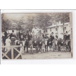 ROBINSON : carte photo d'une fête (ânes - militaires) - très bon état