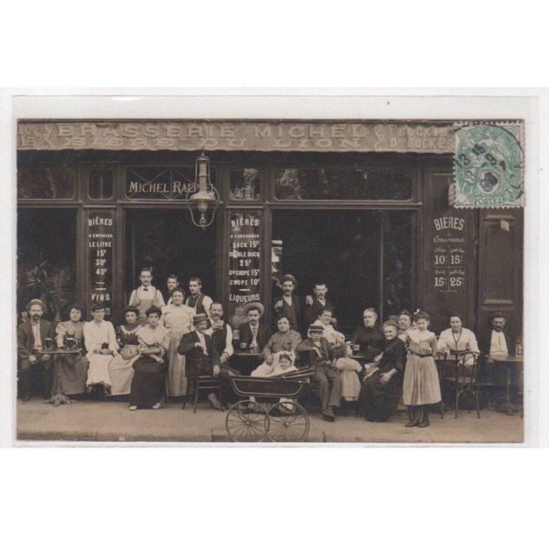 PARIS 10ème : carte photo de la brasserie Michel - café restaurant Raeppel au 10 boulevard Saint Martin - très bon état