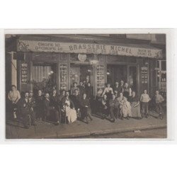 PARIS 10ème : carte photo de la brasserie Michel - café Raeppel au 10 boulevard Saint Martin (pris de nuit)très bon état