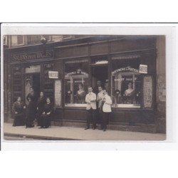 PARIS 15ème : carte photo du salon de coiffure DELAGNEAU au 13 rue de Lourmel(coiffeur) - très bon état
