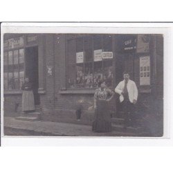 A LOCALISER : carte photo d'un salon de coiffure (coiffeur)(estaminet) - très bon état