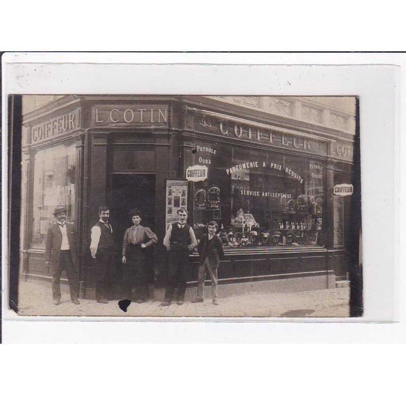 ERMONT ? : carte photo du salon de coiffure COTIN (coiffeur) -bon état